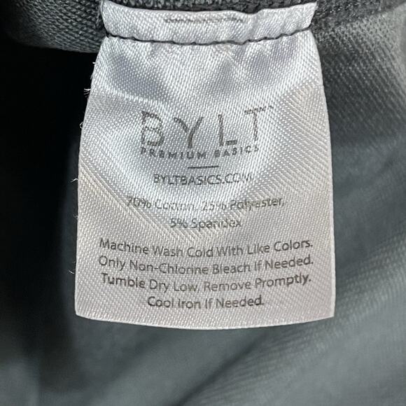BYLT Basics Tee Mens L Gray Drop Cut Short Sleeve Stretch Round Neck T-Shirt - Picture 7 of 9